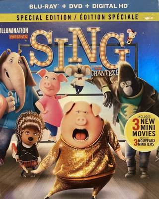 Sing (Blu ray/DVD Bilingual) Free Shipping In Canada