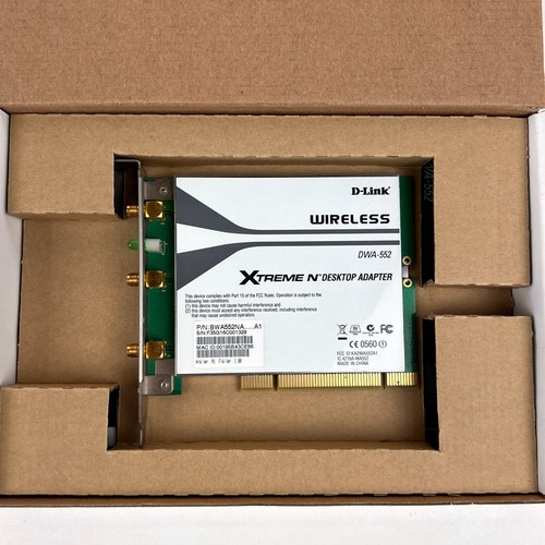 D-Link Extreme-N Wireless PCI Adapter Desktop No Antennas BWA552NA A3 DWA-552 - Picture 3 of 3