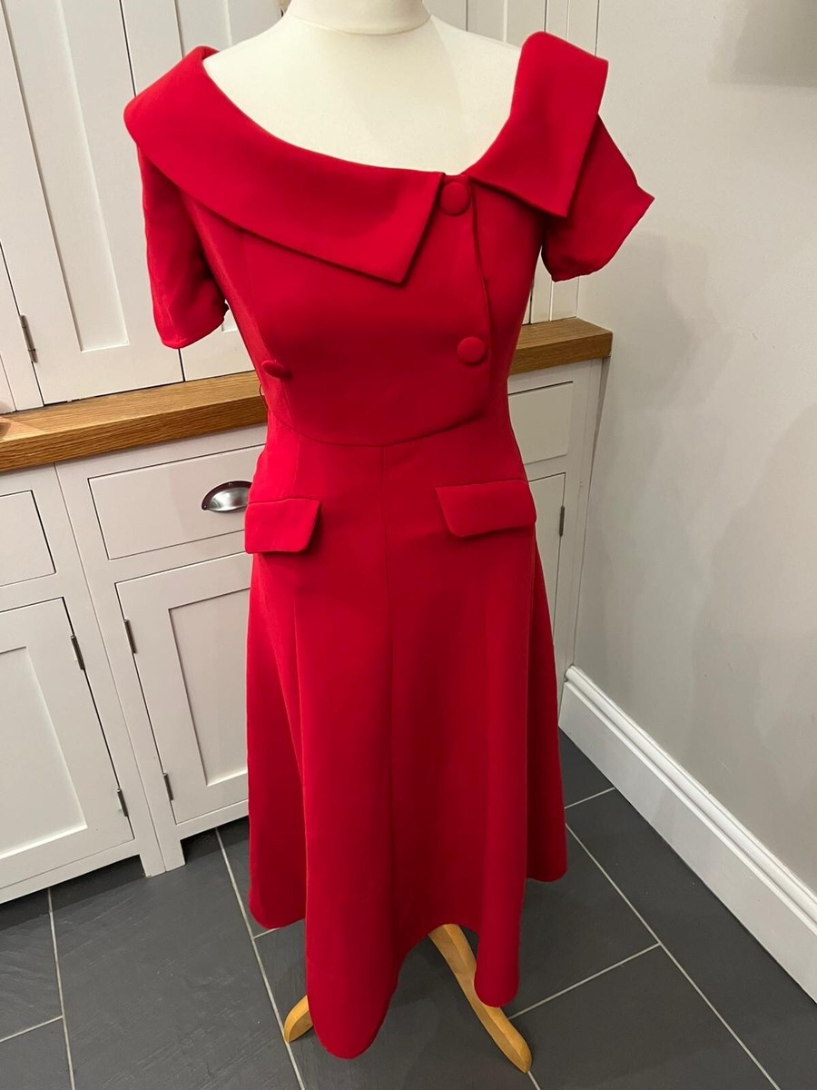 self-portrait☆Red Tailored Crepe Midi ワンピース【UK発】 Red Tailored Crepe Midi Dress – self-portrait-EU