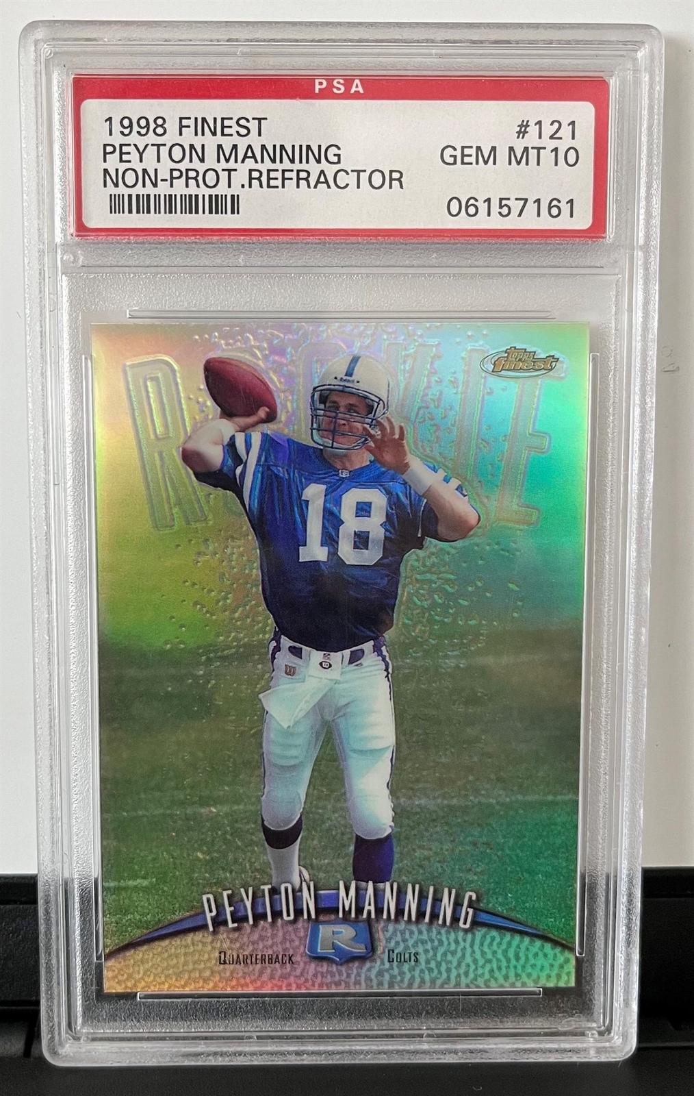 1998 Topps Finest Refractor Peyton Manning #121 Rookie RC PSA 10