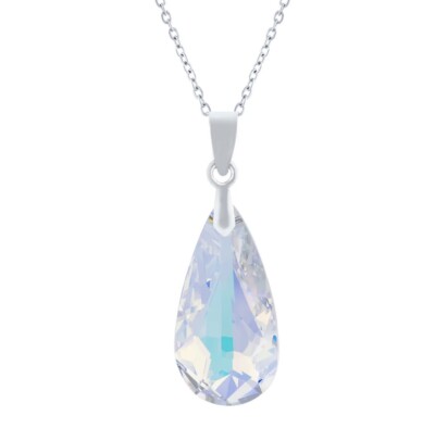 Necklace Made With Swarovski Crystal in AB Aurora Borealis 18K