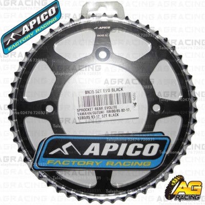 Apico Evolite Black Rear Sprocket 52T 428 For Yamaha YZ 85 (Big Wheel) 2014