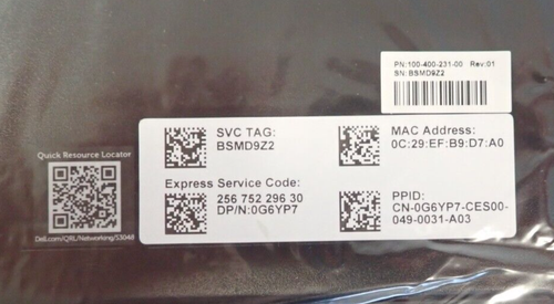 NEW Dell EMC S3048-ON RA 48x 1GbE RJ45 +4x 10GbE SFP+ Ports L2/3 1U Switch OS9 - Picture 6 of 14