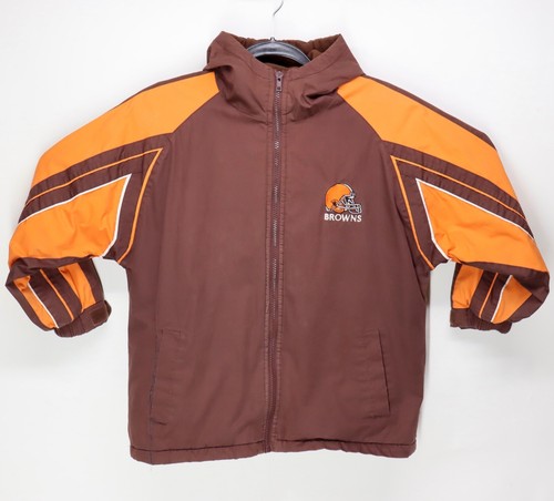 Vintage Cleveland Browns Pro Player Youth Jacket Size Medium Hood Helmet Logo - Picture 2 of 9