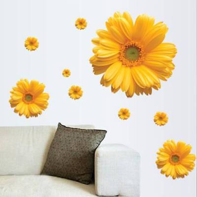 3D DIY Daisy Flower Living Room PVC Wall Decal Sticker Window Bedroom Warm Decor 