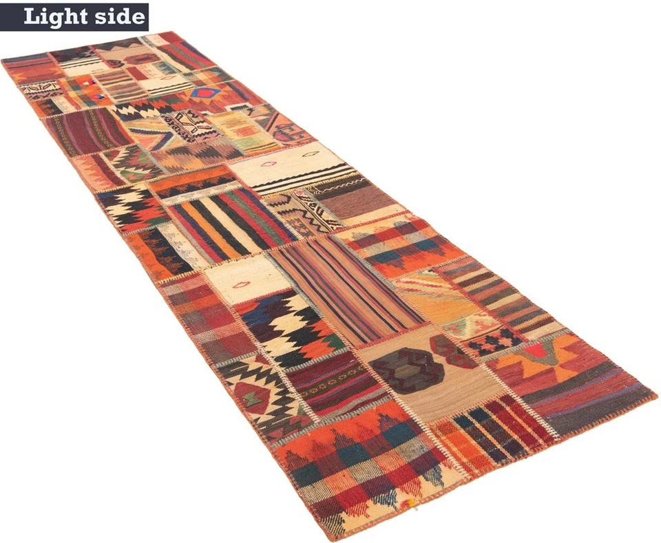 Kelim Patchwork 210x86 cm Handgewebter Perserteppich-Läufer,Orient,Nomadic,kilim - Bild 4 von 4