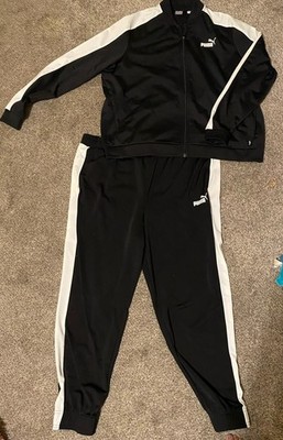PUMA Women s Black White Tracksuit XL Colorblock Jacket Pants Set