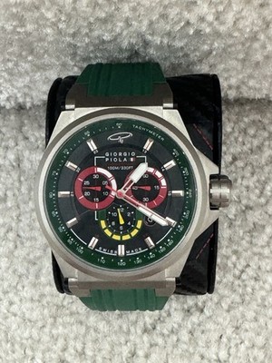 GIORGIO PIOLA STRAT 3 GREEN LTD SPORT CHRONO WATCH 669007 SWISS QUARTZ WTR 330FT