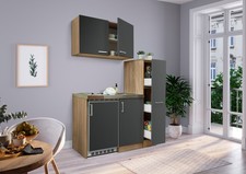 Cucina Mini Singola Cucinino Dispensa Quercia Grigio Levin 130 CM respekta