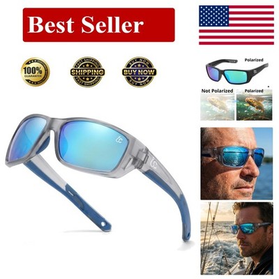 CATCHRO Clear Fishing Polarized Sunglasses Men   UV Glasses Blue Mirror Lens,...
