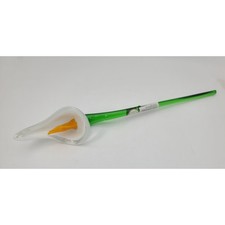 Vetro artistico bianco con centro giallo calla giglio gambo lungo vetro fiore 12" 