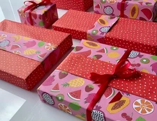 6 Reversible Sheets Tropical Fruit Wrapping Paper, 28x20, 100 Recyclable