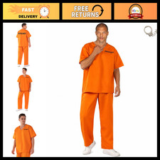 Small Orange Prisoner Costume Jumpsuit for Adults - Jail Inmate Outfit for Hallo
