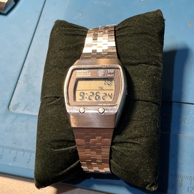 Vintage Mens Seiko M159-5029 Lcd Steve Jobs Style Watch - Great