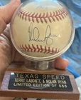 NOLAN RYAN & TERRY LABONTE Dual Auto 219/555 AL Ball Signed Autograph Baseball