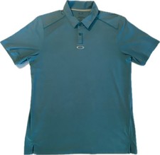 EUC Oakley Hydrolix Men  s Small Teal Heather Short Sleeve Golf Polo Shirt