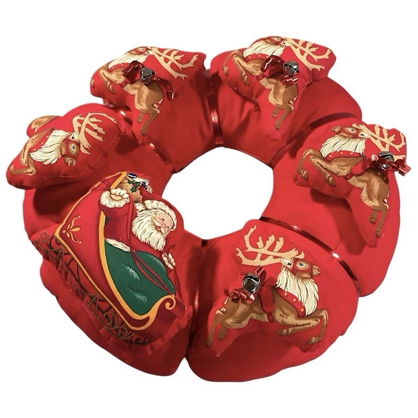 "Guirnalda de Navidad 17"" Rojo Relleno Papá Noel Reno Campana Decoración de Vacaciones Puerta De Colección" Foto 4 de 4