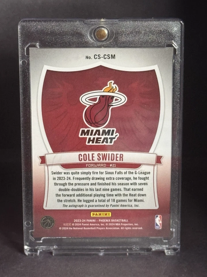 2023-24 Panini Phoenix - Crusade Signatures Cole Swider #CS-CSM (AU) - Image 2 of 2