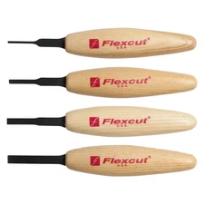 FLEXCUT Micro Chisel Carving Tool Set, High-Carbon Steel Blades, Solid Ash Handl