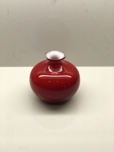 Venini Murano Italien Vintage gefasste Glas Vase aus 80 selten mundgeblasen signiert