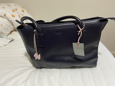 Radley Brockwell Large Navy Leather Shoulder Tote Bag