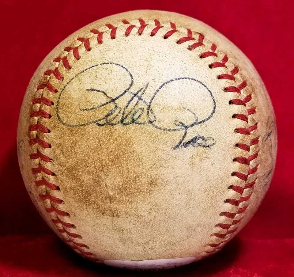 1968-69 PETE ROSE Signed Ball vtg Mutli player Auto 60s Reds Team signature JSA - Image 2 of 4