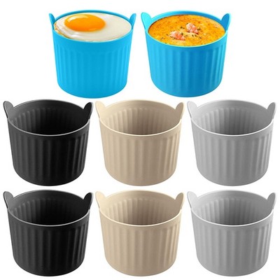 1/4pcs Air Fryer Baking Ramekins Food-Grade Silicone Mould Cup Egg Mold Bakeware