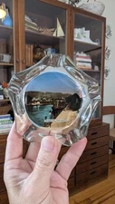 Vintage Mid-Century Glass Souvenir Ashtray from Bregenz Austria Photo Star Shape