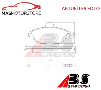 SATZ BREMSBELÄGE BREMSKLÖTZE VORNE ABS 36911 P NEU OE QUALITÄT