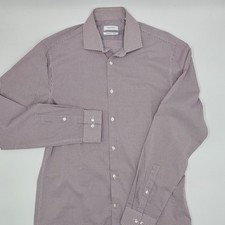 Calvin Klein Men s Extreme Slim Fit Stretch Dress Shirt Size M 15-15.5 Burgundy
