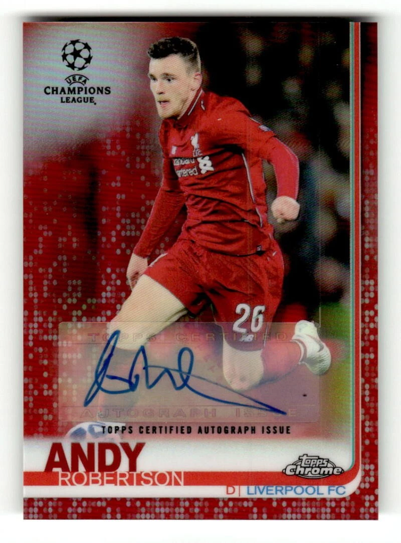 2018-19 Topps Chrome UEFA Champions Red Refractor #62 Andy Robertson AUTO 10/10