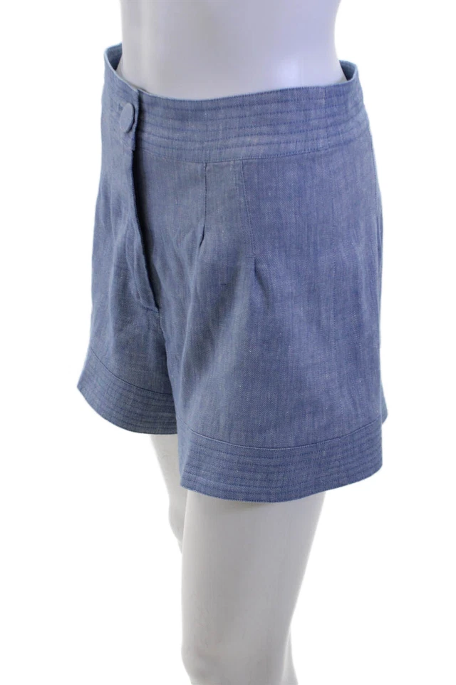 Pantalones Cortos Chinos Alexis Unisex Azul Cierre Botón Talla M Foto 2 de 4