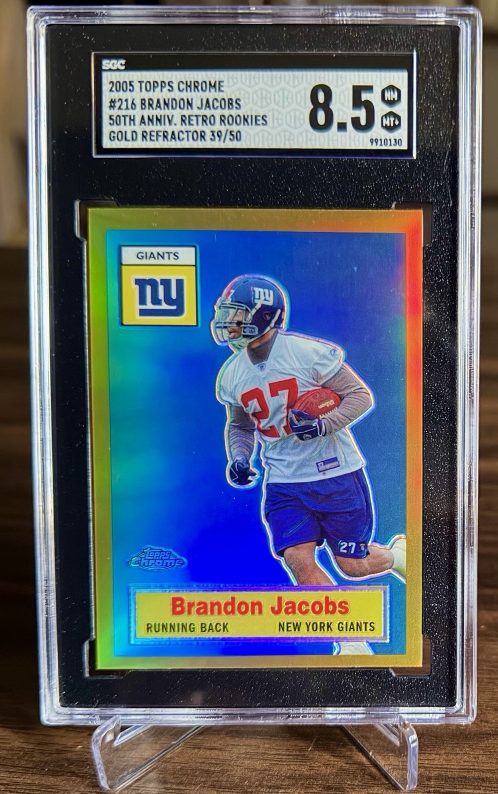 2005 Topps Chrome 50th Retro Gold Refractor /50 Brandon Jacobs Rc SGC Pop 1 High
