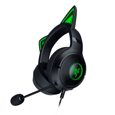 Razer Kraken Kitty V2 Wired RGB Gaming Headset with Kitty Ears - Black