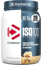 Dymatize ISO100 Whey Protein Isolate, Gourmet Vanilla, 25g Protein, 20 Servings