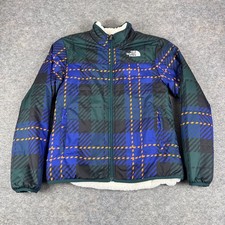The North Face Reversible Plaid Print Mossbud Swirl Jacket Full Zip Girls XL