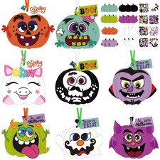 24 Pcs Halloween Crafts Pumpkin Craft Stickers Ghost Skull Pumpkin Crafts for Ha
