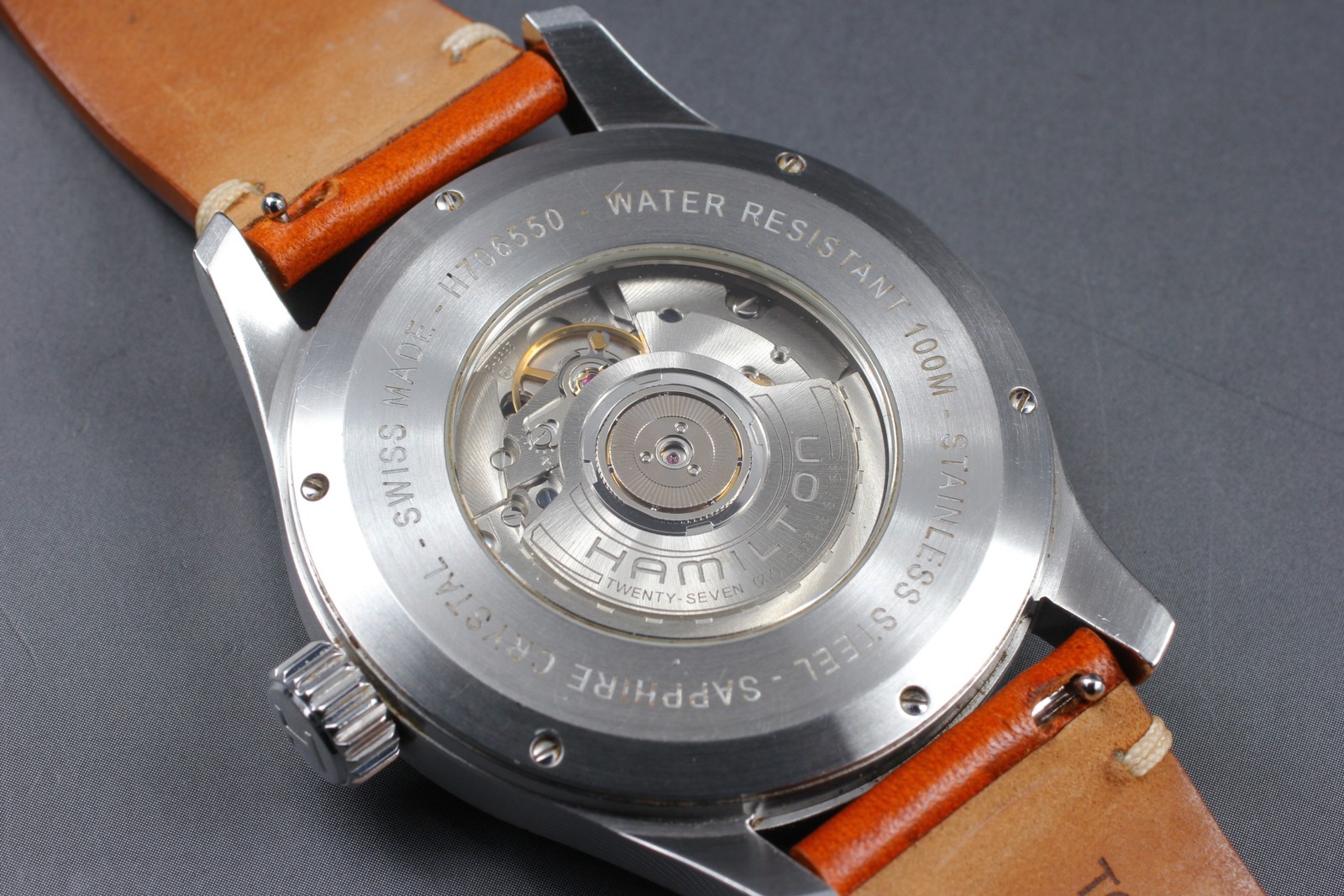 [Near MINT w/ Box] Hamilton Khaki Officer H706550 Black Dial Date AT Men's Watch image 6