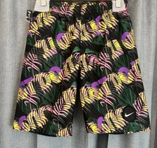 Boys M Medium 10-11 Nike Sportswear Swim Shorts Lined Logo Just Do It Print