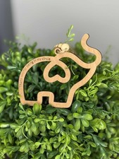 Friendship Wooden Elephant Ornament Sisterhood  Best Friends Gift