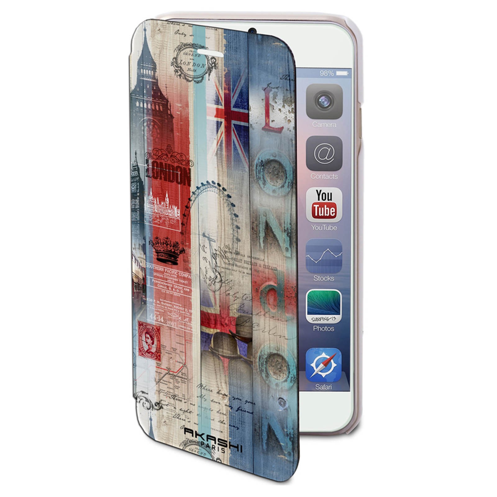Coque à rabat London Akashi pour iPhone 7 en similicuir premium