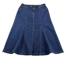 VTG Christopher  Banks Womens Denim Jean Maxi Skirt Size 10 Y2K 90s Blue Flare