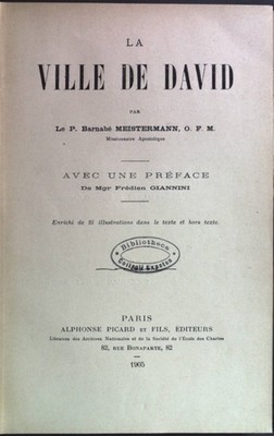 La ville de David: Avec une préface de Frédien Giannini Meistermann, Barnabe: