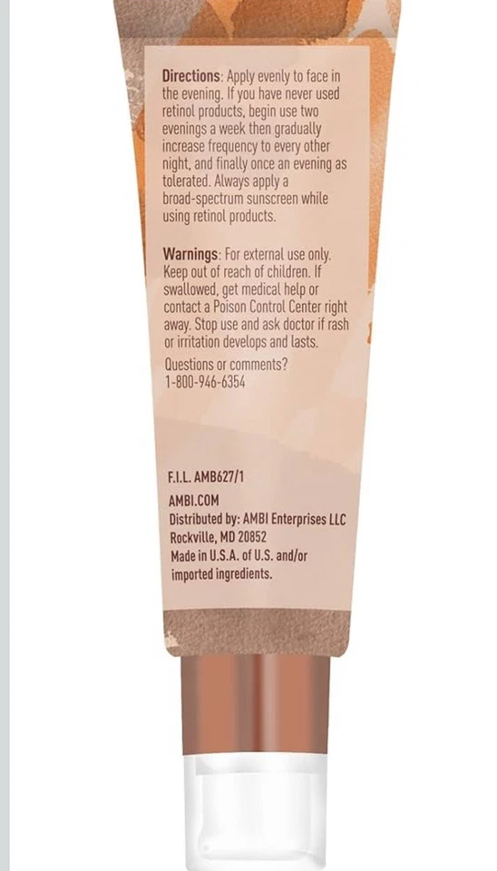 NUEVO Lote/3 Ambi Suero Desvanecido Uniforme y Claro Manchas Oscuras y Textura Retinol 1 oz Cada uno Foto 4 de 4