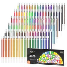 Gel Pen Refills, 180 Colors No Duplicates Gel Pen Refills, 7 Color Types fo...