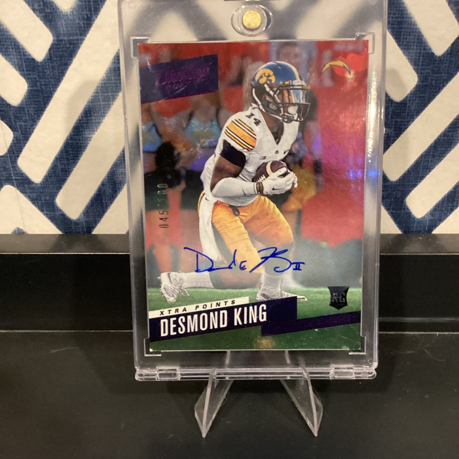Desmond King Panini Prestige #253 Signature-Gold Xtra Points