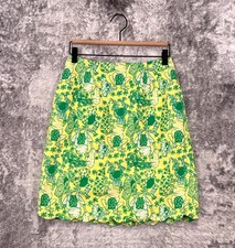 Vintage Lilly Pulitzer Skirt 6 Womens Green Frog Print Scallop Hem Cotton