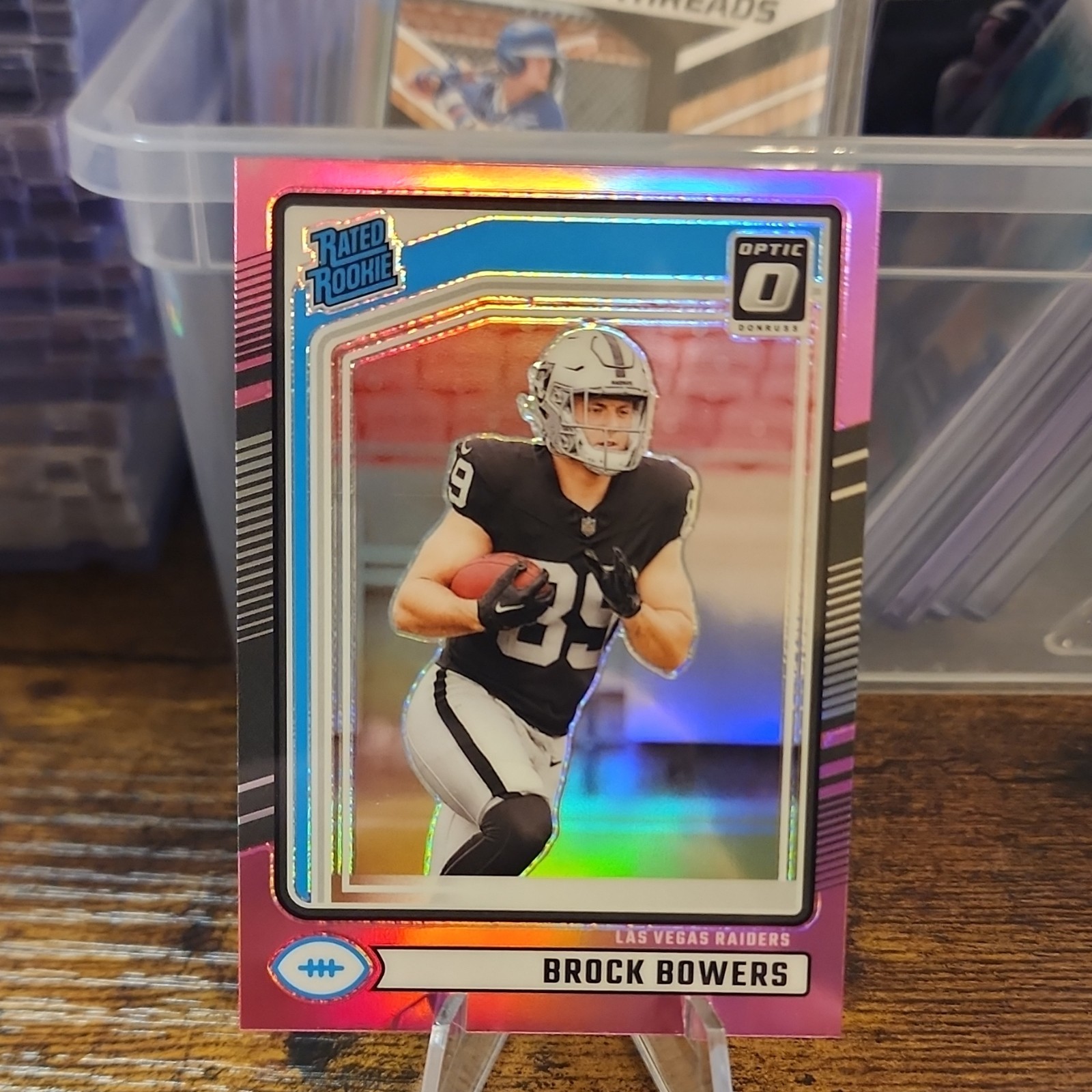 Panini Donruss 2024 Optic Preview Pink Prizm Brock Bowers Raiders #394