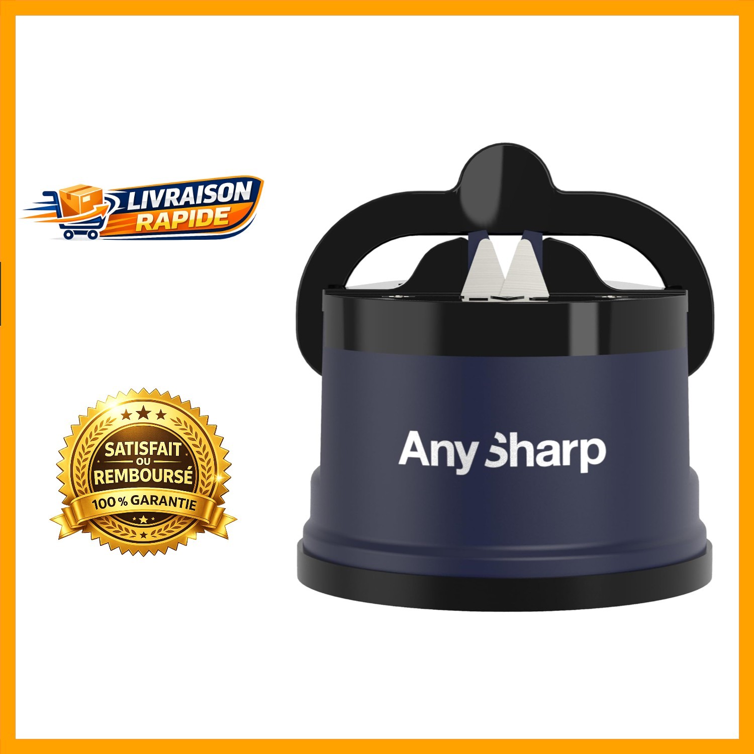 Aiguiseur AnySharp Professionnel à Ventouse pour Lames Lisses et Dentelées
