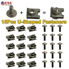 15X 6MM Engine Under Cover Body Bolts U-Nut Clips Splash Shield Guard Body Bolts